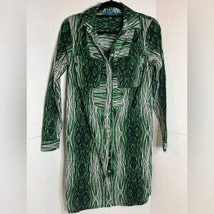 Derek Lam Design Nation Black and Green Patterned Dress Normcore Sz Small